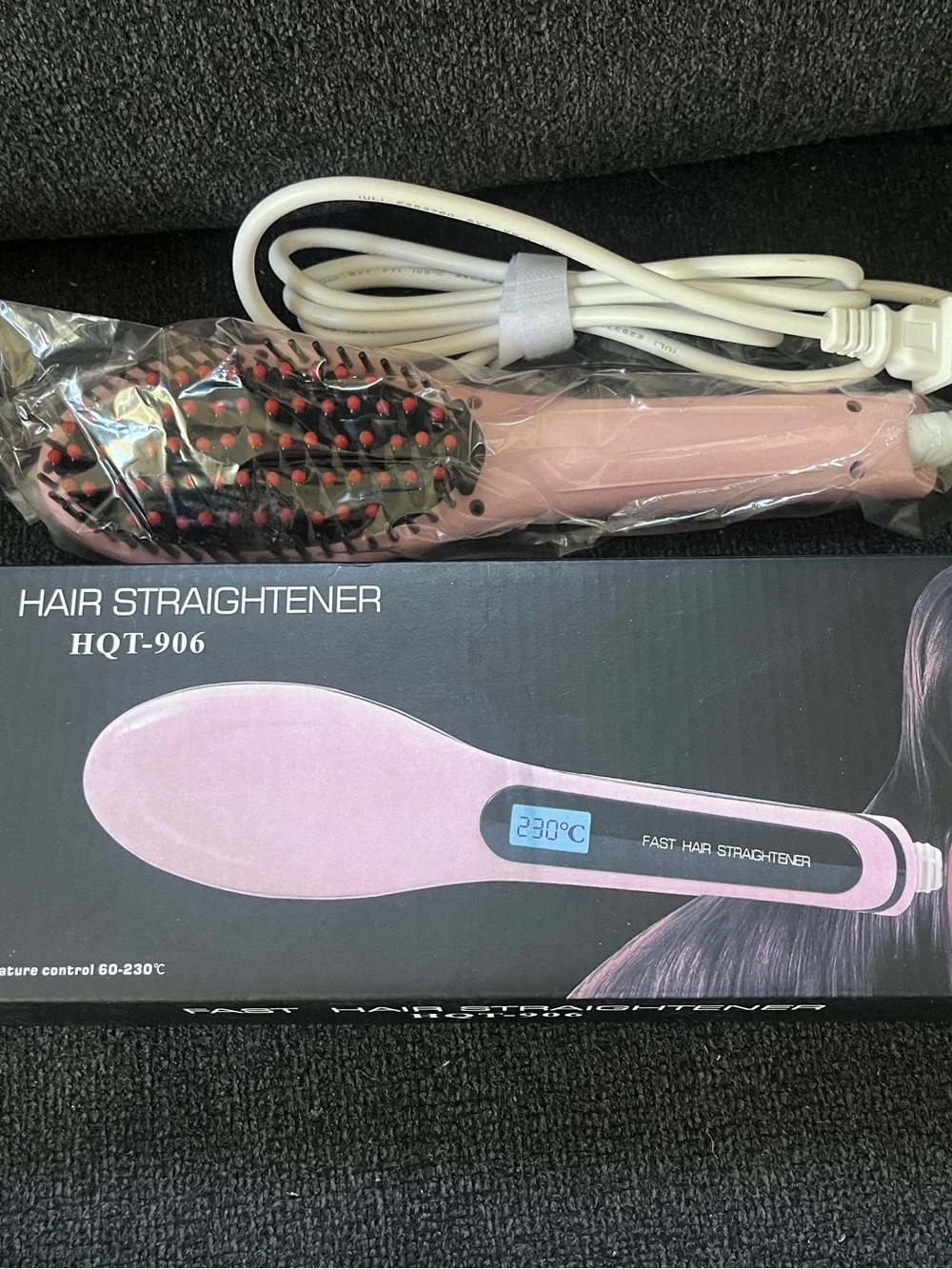 Pink Fast Hair Straightener Brush - Unbranded